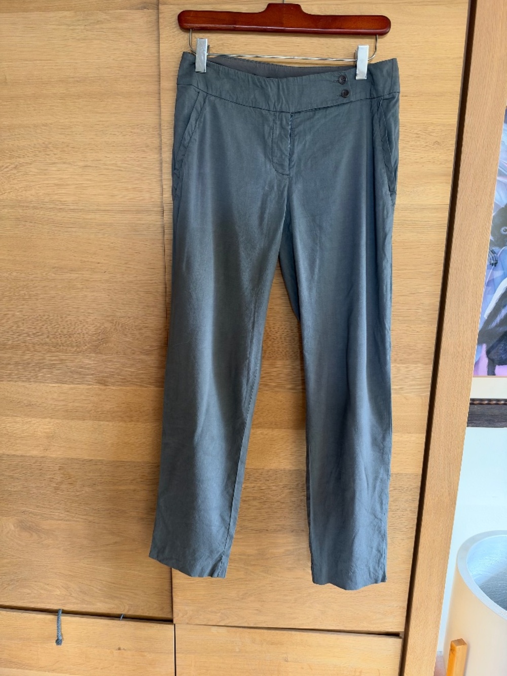 Eileen Fisher Fitted Dove Gray Ankle Pants